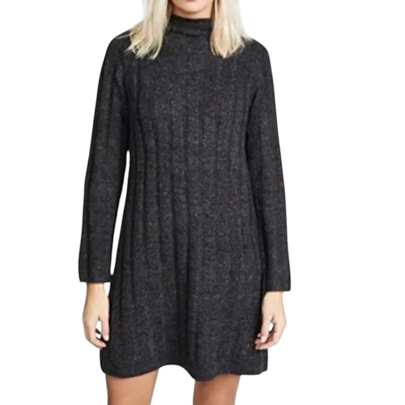 NWT MADEWELL Long Sleeve Ribbed Mock Neck Sweater Dress Size Small - Picture 1 of 5